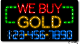 We Buy Gold Phone Number Changeable Animated LED Sign