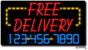 Free Delivery Phone Number Changeable Animated LED Sign