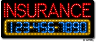 Insurance Phone Number Changeable Animated LED Sign