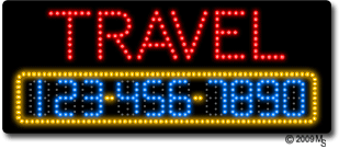 Travel Phone Number Changeable Animated LED Sign