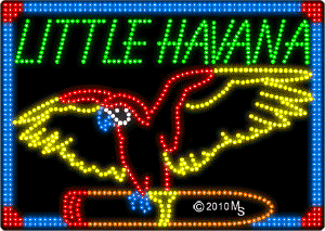 Macaw Parrot Little Havana Animated LED Sign