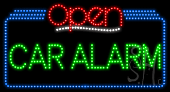Car Alarm Open Animated LED Sign