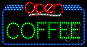 Coffee Open Animated LED Sign