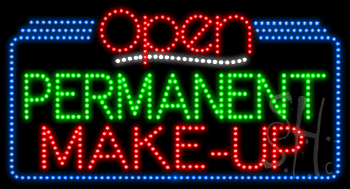Permanent Make Up Open Animated LED Sign