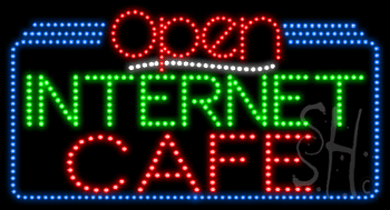Internet Cafe Open Animated LED Sign
