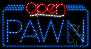 Pawn Open Animated LED Sign