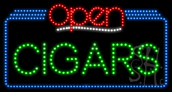 Cigars Open Animated LED Sign