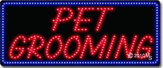 Pet Grooming Animated LED Sign