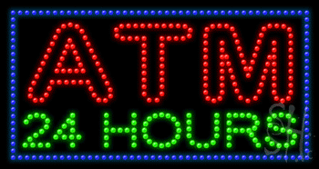 Atm 24 Hours Animated Led Sign