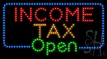 Income Tax Open Led Sign