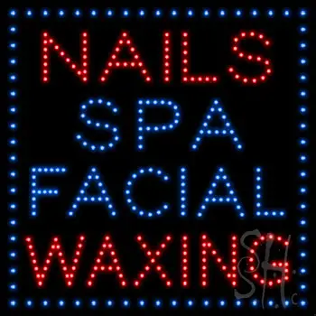 Nails Spa Facial Waxing Led Sign