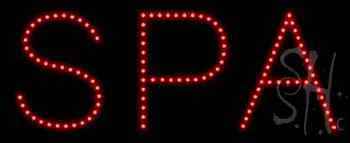 Red Spa Cards Led Sign