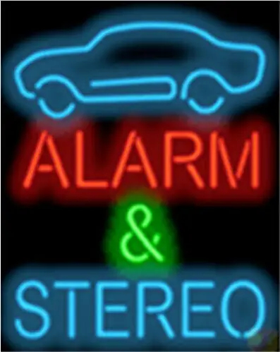 Alarm Stereo Automotive Car Neon Sign