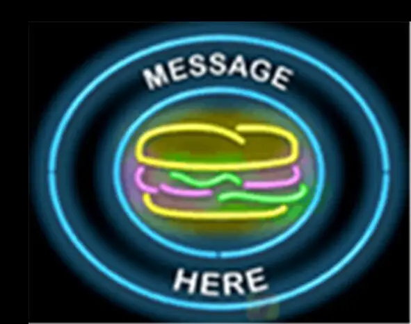 Custom Message Burger Catering Neon Sign