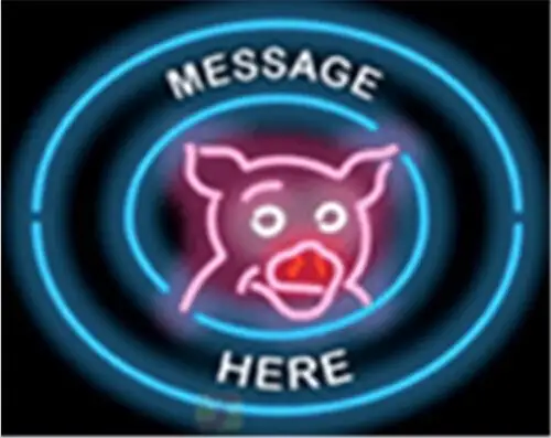 Custom Message Pig Here Barbeque Bbq Neon Sign