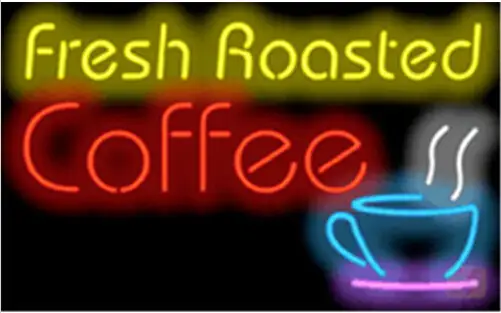 Fresh Roasted Coffee Cafe Neon Sign