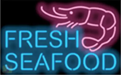 Fresh Seafood with Graphic Neon Sign