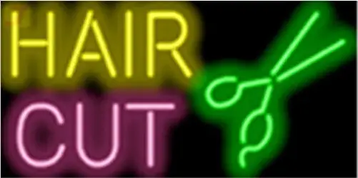 Hair Cut Scissors Salon Neon Sign