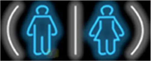 Male Female Restrooms Neon Sign