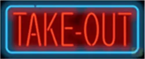 Take Out Catering Barbeque Neon Sign