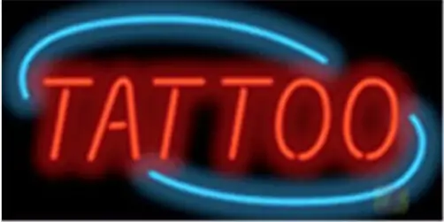 Tattoo Tattoos Art Deco Neon Sign