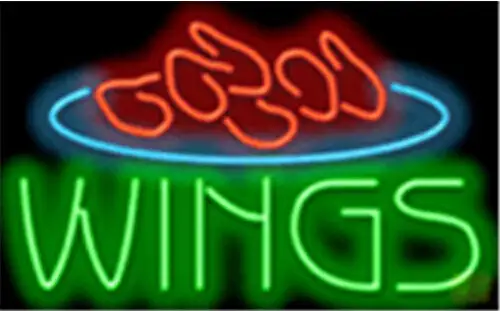 Wings Food Barbecue Neon Sign