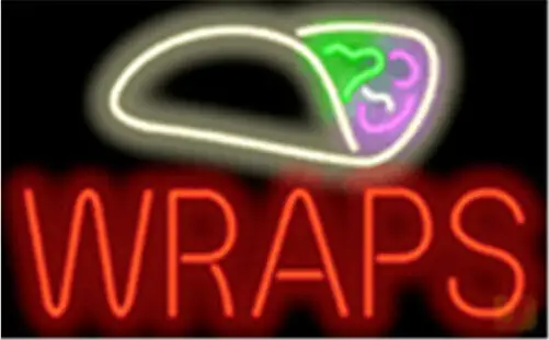 Wraps Food Catering Neon Sign
