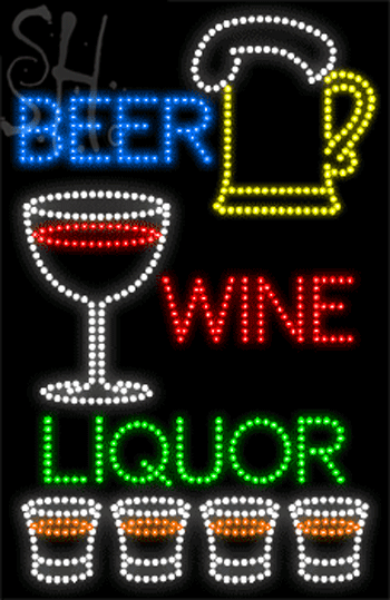 Beer Wine Liquor Animated LED Sign