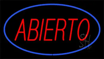 Abierto Blue LED Neon Sign