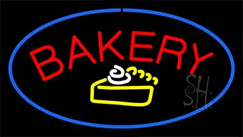 Bakery Logo Blue LED Neon Sign