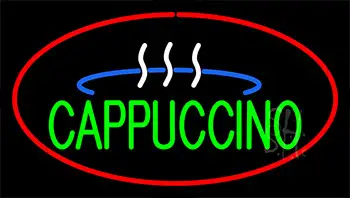 Cappuccino With Red Border LED Neon Sign