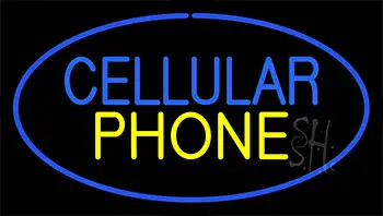 Cellular Phone Blue LED Neon Sign