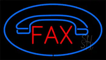 Fax Blue With Logo LED Neon Sign