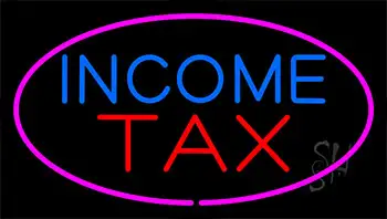 Income Tax Pink LED Neon Sign