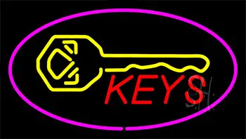 Keys Logo Purple LED Neon Sign