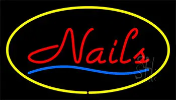 Red Nails Yellow LED Neon Sign