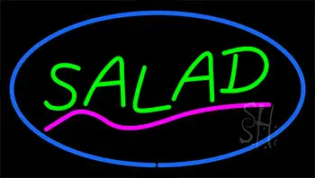 Green Salad With Pink Line Blue Border LED Neon Sign