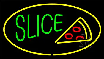Green Slice Logo Yellow LED Neon Sign