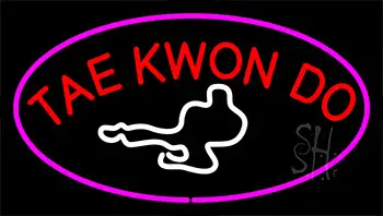 Tae Kwon Do Logo Purple LED Neon Sign