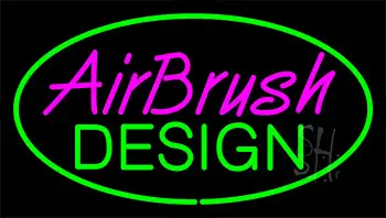 Airbrush Design Green LED Neon Sign