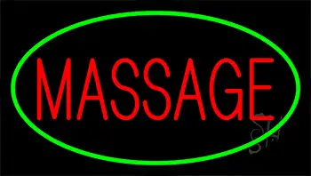 Red Massage Green Border LED Neon Sign