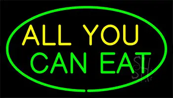 All You Can Eat Green LED Neon Sign