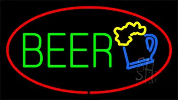 Beer Logo Red LED Neon Sign