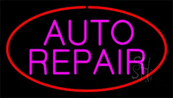 Pink Auto Repair Red LED Neon Sign