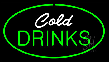 Cold Drinks Green LED Neon Sign