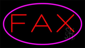 Fax Pink Border LED Neon Sign