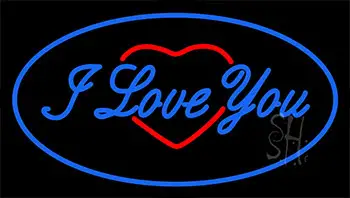 I Love You Logo Blue LED Neon Sign