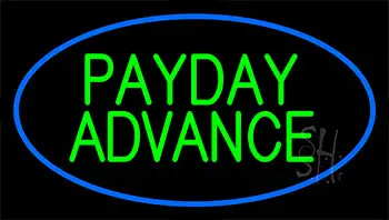 Green Payday Advance Blue Border LED Neon Sign
