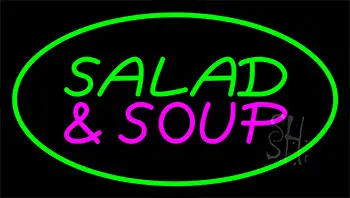 Salad And Soup Green LED Neon Sign
