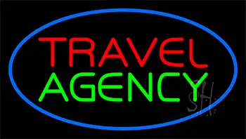 Travel Agency Blue LED Neon Sign